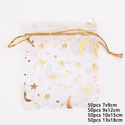 50pcs/lot Colorful Drawstring Organza Bags Jewelry Packaging Bags Candy Wedding Birthday Bags Gifts Sweets Pouches Wholesales