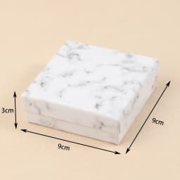 1Pcs Square White Marble Color Cardboard Jewelry Box Necklace Bracelet Earrings Ring Display Gift Box Sponge Protection