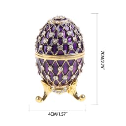 Faberge-Egg Luxury Series Hand Painted Jewelry Trinket Box Unique Gift for Easter Home Decor Collectible