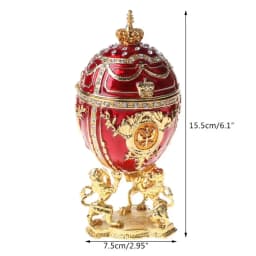Faberge-Egg Luxury Series Hand Painted Jewelry Trinket Box Unique Gift for Easter Home Decor Collectible