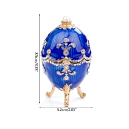 Faberge-Egg Luxury Series Hand Painted Jewelry Trinket Box Unique Gift for Easter Home Decor Collectible