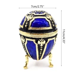 Faberge-Egg Luxury Series Hand Painted Jewelry Trinket Box Unique Gift for Easter Home Decor Collectible