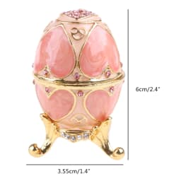 Faberge-Egg Luxury Series Hand Painted Jewelry Trinket Box Unique Gift for Easter Home Decor Collectible