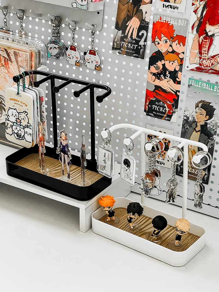 Keychain Display Stand Doll Ornament Storage Holder Bracelet Earring Organizer Simple Style Jewelry Holder Home Organizer