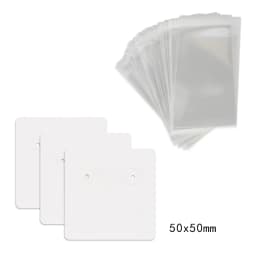 50 Pcs 5x5cm Earrings Jewelry Display Kraft Paper Cards Label With Or Without Bags Wholesale Packaging Handmade DIY Accessories