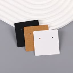 50 Pcs 5x5cm Earrings Jewelry Display Kraft Paper Cards Label With Or Without Bags Wholesale Packaging Handmade DIY Accessories