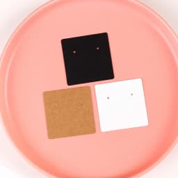 50 Pcs 5x5cm Earrings Jewelry Display Kraft Paper Cards Label With Or Without Bags Wholesale Packaging Handmade DIY Accessories