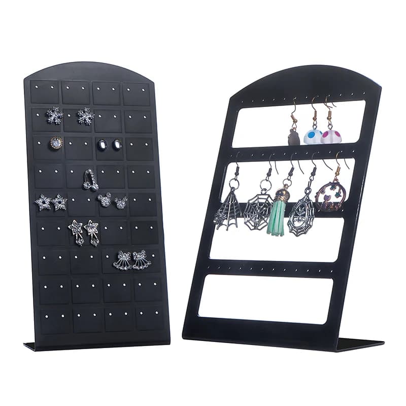 48/72 Holes Portable Earrings Ear Studs Holder Jewelry Display Holders Plastic Earring Showcase Storage Rack Organizer Stand Box