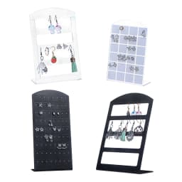48/72 Holes Portable Earrings Ear Studs Holder Jewelry Display Holders Plastic Earring Showcase Storage Rack Organizer Stand Box
