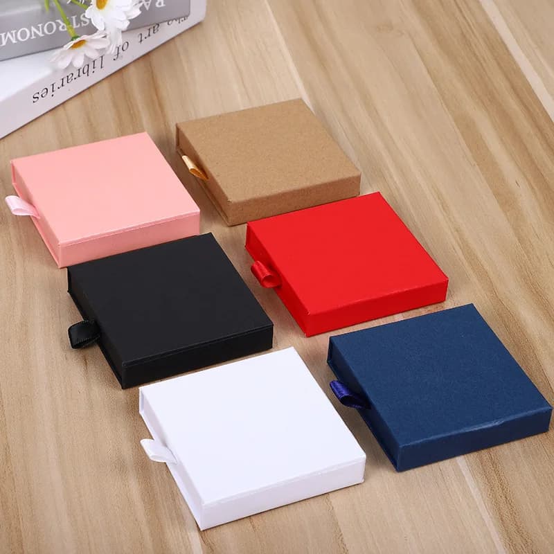 10Pcs Thin Kraft Paper Drawer Jewelry Packaging Box Greeting Card Necklace Bracelet Gift Package Case Boxes Dropshipping