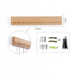 Wooden Necklace Display Stands Jewelry Display Shelf Rack Bracelet Holder Jewellery Hanging Props Earring Case Wall Sticker