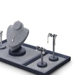 Oirlv Jewelry Stand Display For Business Grey Leather Earring Jewelry Display Stand Necklace Bracelet Watch Jewelry Holder Stand