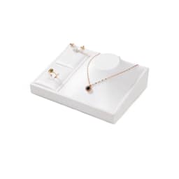 White Leather Pendant Necklace Chain Jewellery Display Bust Mannequin Stand Holder Rack Bracelet Earrings Ring Counter Organizer