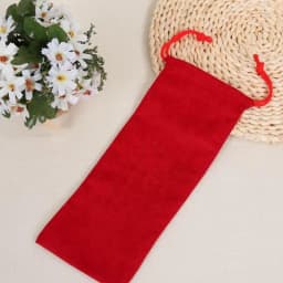 50Pcs Drawstring Velvet Gift Bags 5cmx15cm Jewelry Packing Pouches Lipstick Pen Eyeliner Eyebrow Pencil Goodie Bags Can Custom