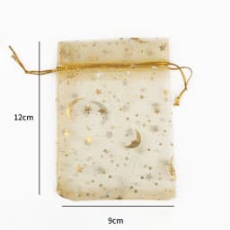 50pcs/lot 7x9cm 9x12cm Heart Star Organza Jewelry Packaging Pouches Bags Christmas Drawstring Bag For Wedding Gift Jewelry Pouch