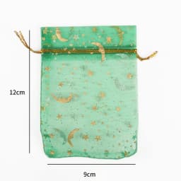50pcs/lot 7x9cm 9x12cm Heart Star Organza Jewelry Packaging Pouches Bags Christmas Drawstring Bag For Wedding Gift Jewelry Pouch