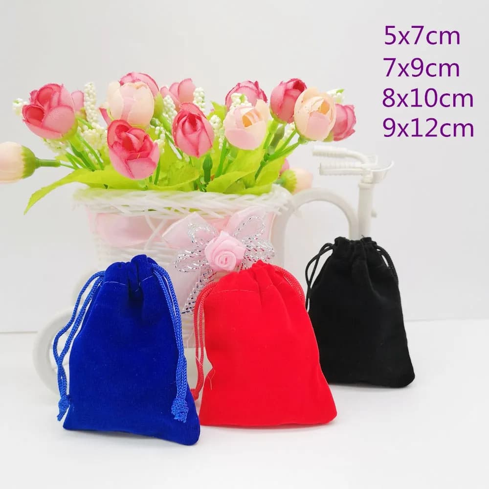 10pcs Velvet Pouch Jewellery Bag Pouches Velvet Bag Drawstring Jewelry Packaging Display Bags Jewelry Bags Pouch 5x7 7x9 9x12cm