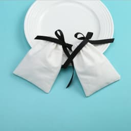 100pcs White Jewelry Cotton Bags with Ribbon Handmade Drawstring Bags Birthday Wedding Birthday Newborn Sack Gift Packing Pouch