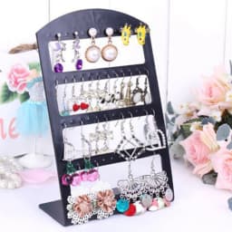48 Holes Jewelry Organizer Stand Black Plastic Earring Holder Pesentoir Fashion Earrings Display Rack Etagere Jewelry Display