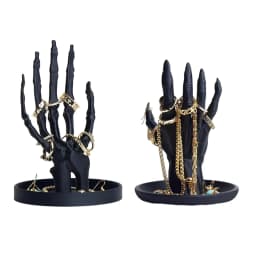 Gothic Skeleton Hand Jewelry Stand Black Plastic Necklace Earring Organizer Monster Hand Jewelry Display Tray Retro Home Decor