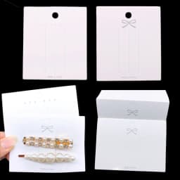 50pcs White Packing Paper Cards Hairclips Hairpin Display Card for DIY Girls Hair Jewelry Display Packaging Card Retail Tag