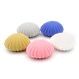 1 Piece Shell Shape Lovely Velvet Wedding Engagement Bracelet Display Gift Jewelry Box Necklace Holder Stand Earrings Organizer
