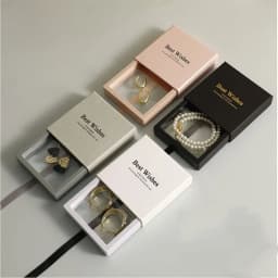 PE Film Jewelry Storage Box Travel Earrings Ring Bracelet Organizer Gift Box Paper Drawer Anti-oxidation Jewelry Packaging Box
