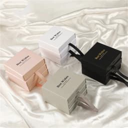 PE Film Jewelry Storage Box Travel Earrings Ring Bracelet Organizer Gift Box Paper Drawer Anti-oxidation Jewelry Packaging Box