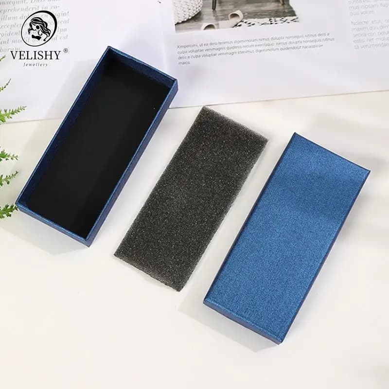 Rectangle Jewelry Black Gift Boxes for Necklace Earrings Bracelets Keychain Accept Dropshipping size 12 * 5 * 2.5cm