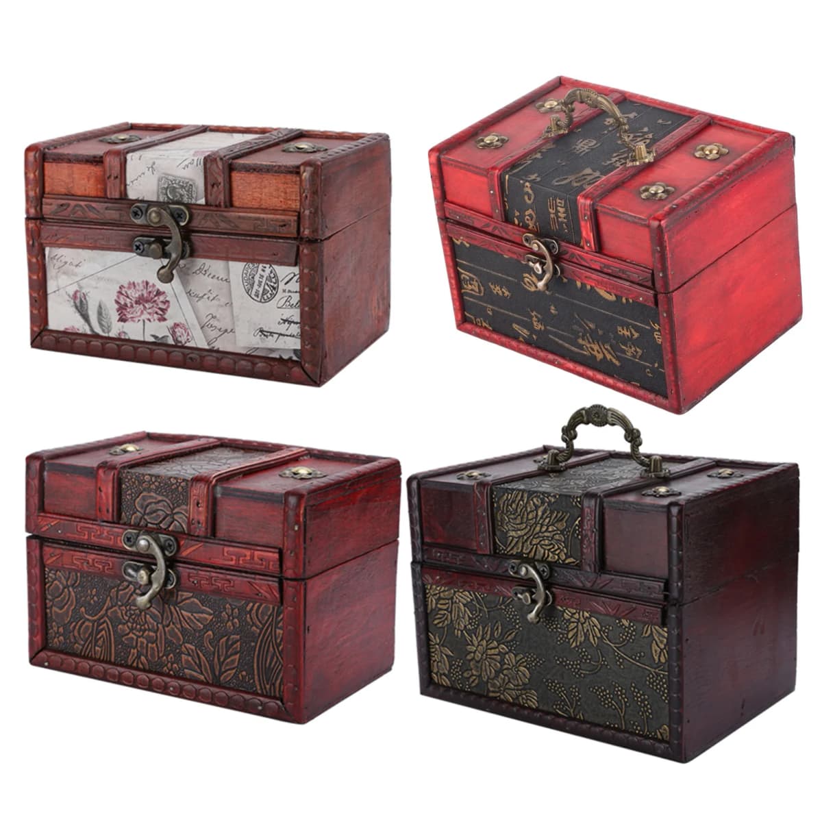 Vintage Jewelry Box Organizer Wooden Retro European Style Antique Trinkets Sundries Box Jewelry Storage Case Mother's Day Gift
