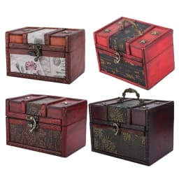 Vintage Jewelry Box Organizer Wooden Retro European Style Antique Trinkets Sundries Box Jewelry Storage Case Mother's Day Gift