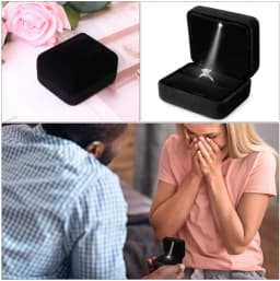 GENENIC LED Jewelry Ring Box Luxury Velvet Earrings Organizer Box for Proposal Engagement Wedding Ring Box Luminous Gift Box