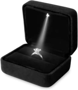 GENENIC LED Jewelry Ring Box Luxury Velvet Earrings Organizer Box for Proposal Engagement Wedding Ring Box Luminous Gift Box