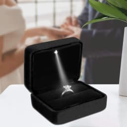GENENIC LED Jewelry Ring Box Luxury Velvet Earrings Organizer Box for Proposal Engagement Wedding Ring Box Luminous Gift Box