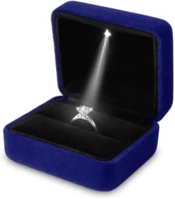 GENENIC LED Jewelry Ring Box Luxury Velvet Earrings Organizer Box for Proposal Engagement Wedding Ring Box Luminous Gift Box