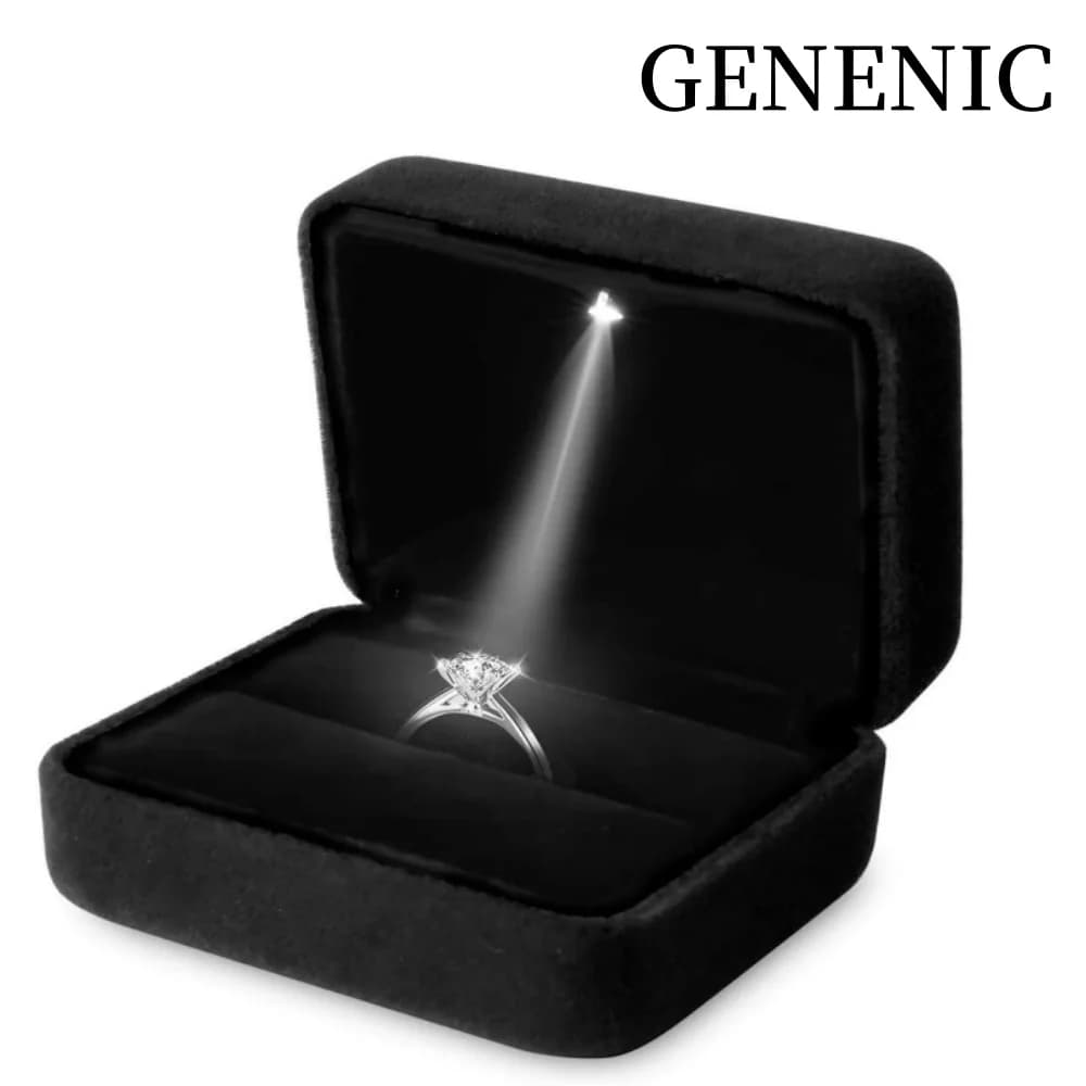 GENENIC LED Jewelry Ring Box Luxury Velvet Earrings Organizer Box for Proposal Engagement Wedding Ring Box Luminous Gift Box