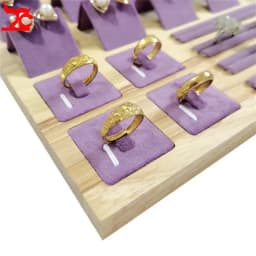 Set Jewelry Display Tray for Exhibitor Necklace Earring Rings Organizer Props Beautiful Pink Fabric Jewelry Showcase Frame