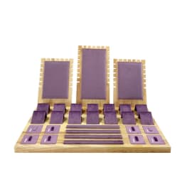 Set Jewelry Display Tray for Exhibitor Necklace Earring Rings Organizer Props Beautiful Pink Fabric Jewelry Showcase Frame