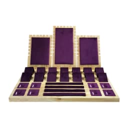Set Jewelry Display Tray for Exhibitor Necklace Earring Rings Organizer Props Beautiful Pink Fabric Jewelry Showcase Frame