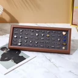 Velvet Walnut Jewelry Tray Light Luxury Ring Earrings Necklace Pearl Chain Bracelet Tray Jewelry Display Props