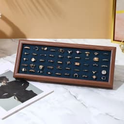Velvet Walnut Jewelry Tray Light Luxury Ring Earrings Necklace Pearl Chain Bracelet Tray Jewelry Display Props