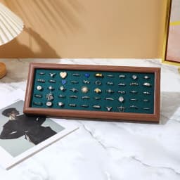 Velvet Walnut Jewelry Tray Light Luxury Ring Earrings Necklace Pearl Chain Bracelet Tray Jewelry Display Props