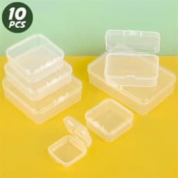 10Pcs/Set Storage Box Transparent Square Plastic Boxes Earrings Jewelry Packaging Storage Dustproof Box DIY Jewelry Organizer