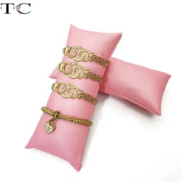 Pink Brushed Leather Jewelry Display Pillow Watch Bracelet Storage Display Pillow Bracelet Necklace Display Pillow