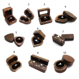 Wooden Ring Box Engagement Wedding Ceremony Heat Proposal Ring Box Jewelry Display Gift for Girl Walnut Wood Bracelet Package