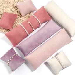 1 Set Gold Velvet Pearl Bracelet Watch Display Pillows Case Bangle Anklet Photography Prop Show Holder Jewelry Counter Organizer