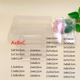 100pcs ABC Clear PVC Transparent Boxes for Jewelry Packaging Box Wedding Candy Chriastmas Gift Box Plastic Storage Boxs 2 Sides