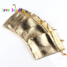 50pcs/lot Gold Silver Color Adjustable Jewelry Packing Bags 7x9cm 9x12cm Party Candy Drawstring Wedding Gift Bags & Pouches