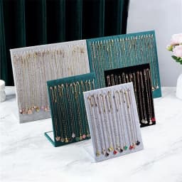 High Quality Velvet L-shaped Necklace Display Rack Jewelry Display Storage Necklace Board Earrings Ring Pendant Props