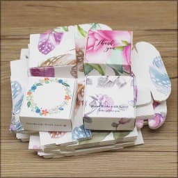 ZerongE Jewelry 10PC DIY THANK YOU Gifts Packag Vintage Kraft Flower Gifts Box Packaging for Wedding Home Party Suppiles